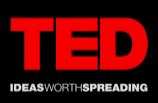 Red letters spell out TED (Technology Entertainment and Design) 